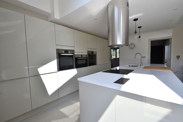 New large modern kitchen installed at home in Cheshire